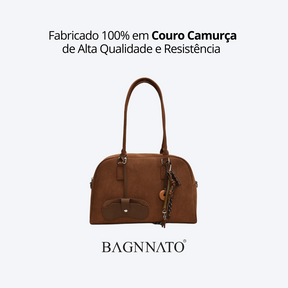 Bolsa em Couro Camurça Genuíno Feminina Aurora