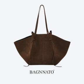 Bolsa em Couro Camurça Genuíno Feminina Felina