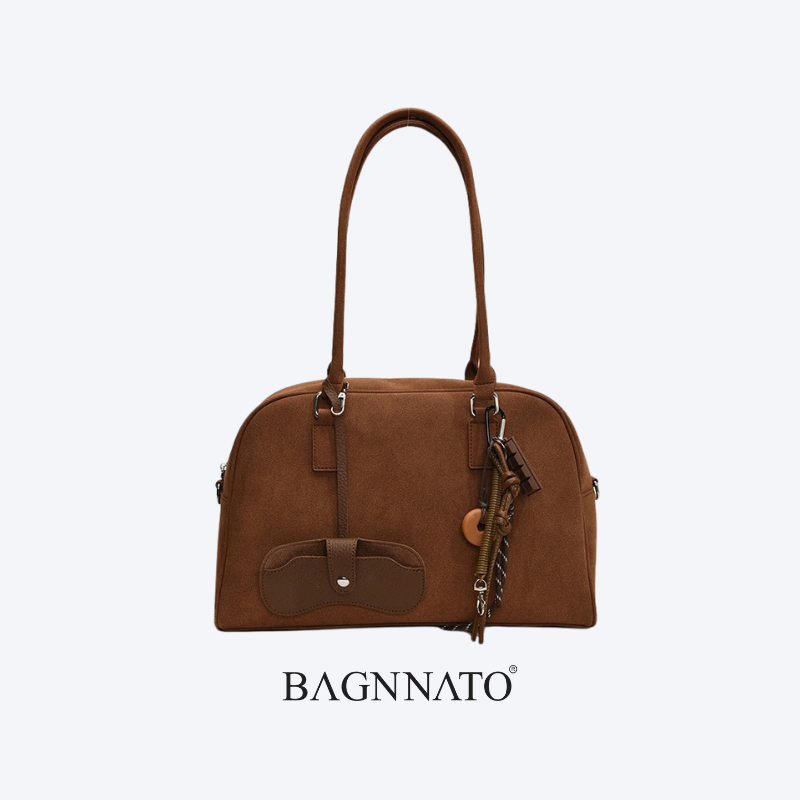 Bolsa em Couro Camurça Genuíno Feminina Aurora