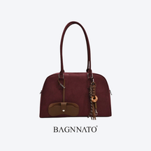 Bolsa em Couro Camurça Genuíno Feminina Aurora