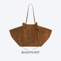 Bolsa em Couro Camurça Genuíno Feminina Felina