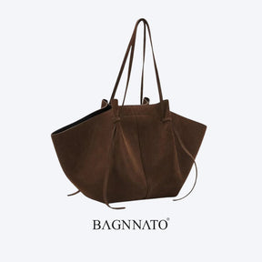 Bolsa em Couro Camurça Genuíno Feminina Felina