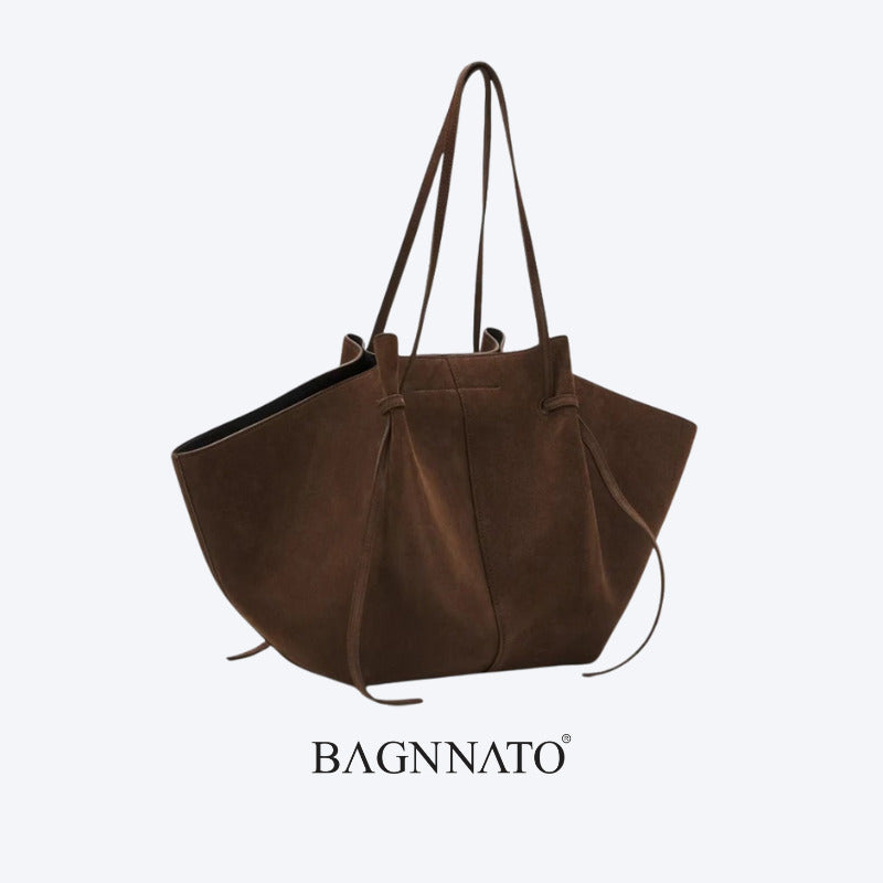 Bolsa em Couro Camurça Genuíno Feminina Felina