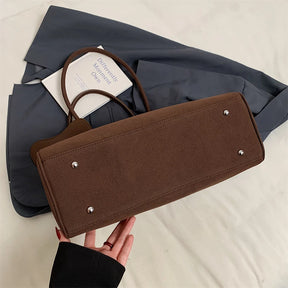 bolsa feminina bolsa grife luxo bolsas femininas promoção Tamanho grande Mulheres Sacos De Bowling Camurça Cor Pura Grande Capacidade Ombro Crossbody Bag Com Alça Longa 2024 Designer De Luxo Bolsas