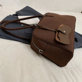bolsa feminina bolsa grife luxo bolsas femininas promoção Tamanho grande Mulheres Sacos De Bowling Camurça Cor Pura Grande Capacidade Ombro Crossbody Bag Com Alça Longa 2024 Designer De Luxo Bolsas