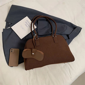 bolsa feminina bolsa grife luxo bolsas femininas promoção Tamanho grande Mulheres Sacos De Bowling Camurça Cor Pura Grande Capacidade Ombro Crossbody Bag Com Alça Longa 2024 Designer De Luxo Bolsas