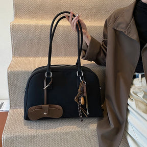 bolsa feminina bolsa grife luxo bolsas femininas promoção Tamanho grande Mulheres Sacos De Bowling Camurça Cor Pura Grande Capacidade Ombro Crossbody Bag Com Alça Longa 2024 Designer De Luxo Bolsas